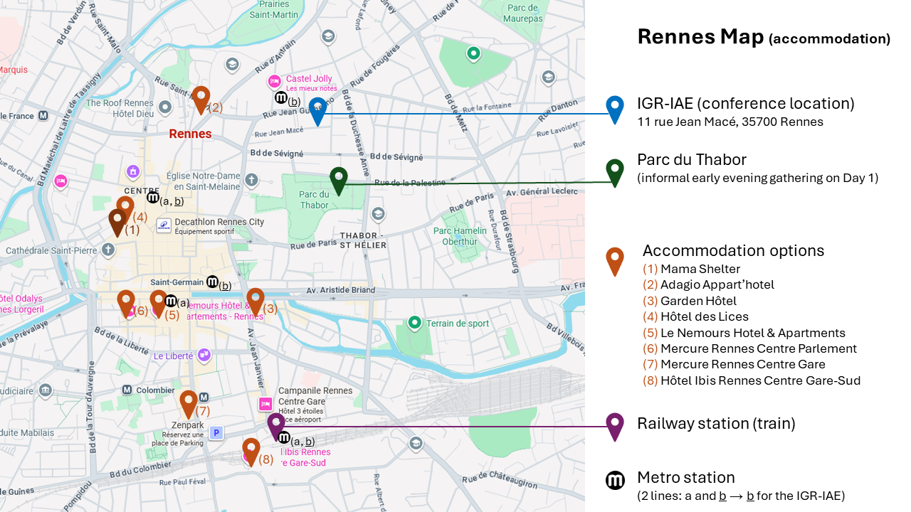 Rennes Map accommodation